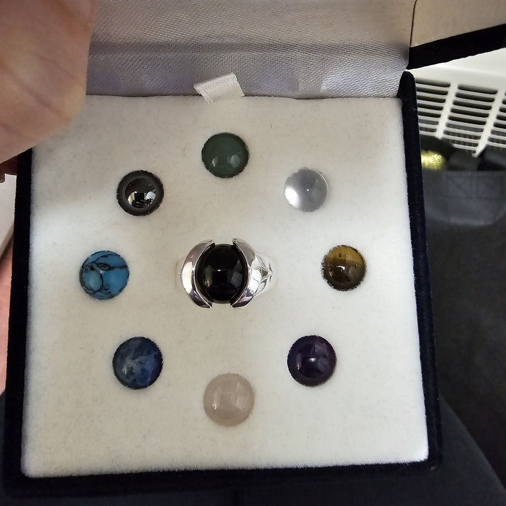 Silver Ring with Black Stone